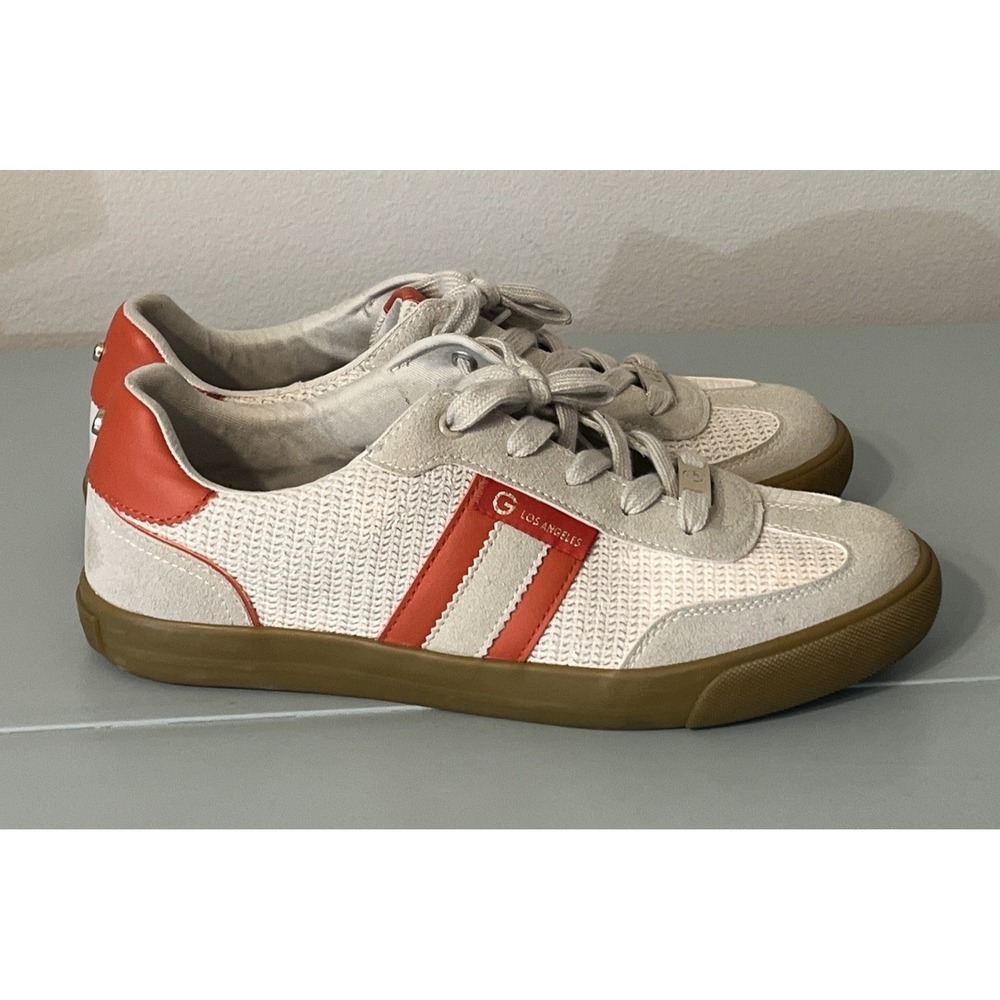 GBG Los Angeles Olimpia Sneakers Women's Size 9M Beige with Orange Accents - Picture 5 of 13